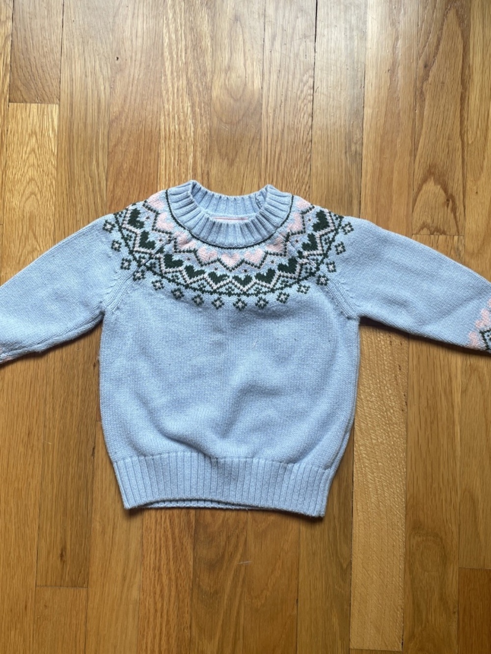Classic Prep 2T Light Blue Fair Isle Sweater